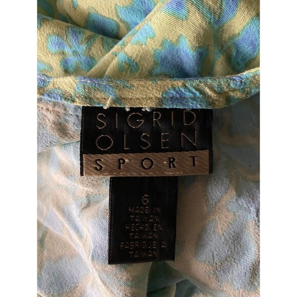 Sigrid Olse Midi Dress Womens 6 Slip 100% Rayon Sleeveless Cottagecore Deep V - Picture 11 of 13